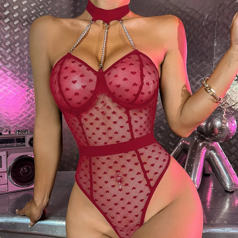 Femmes Forme De Cœur Lingerie Sexy bodysuit