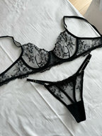 Pack sous vêtements en dentelle noir
